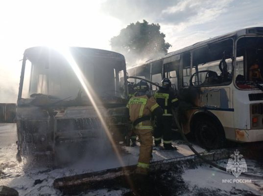 Выкса, сгорели автобусы